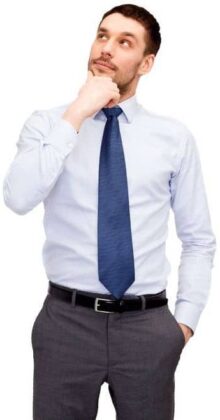 manager zadumalsya менеджер в брюках и рубашке с галстуком задумался