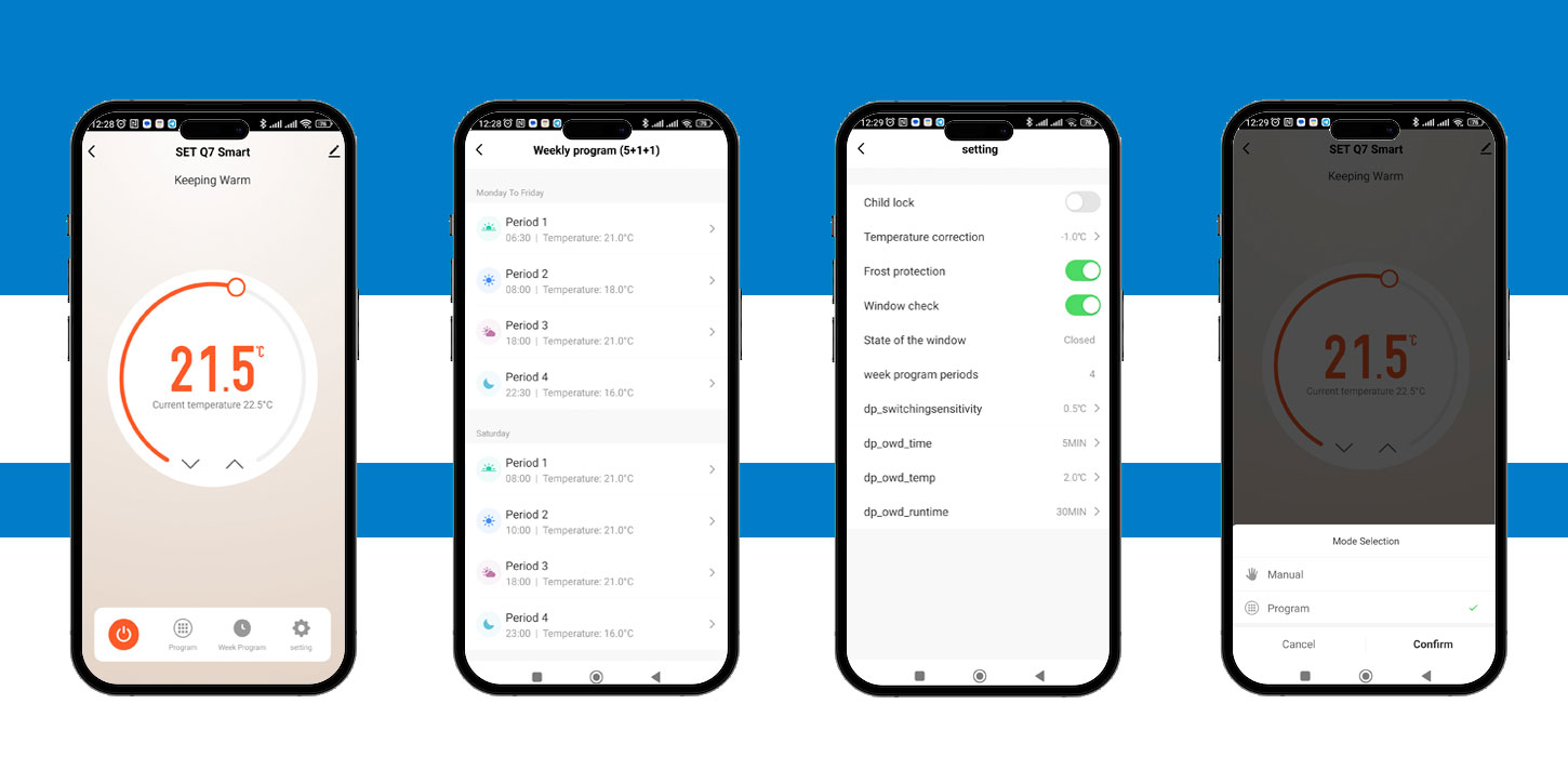 Додаток для керування прогаматором для котла з WiFi Set Q7 Smart