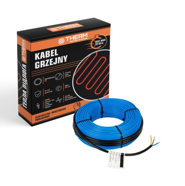 Therm FEP-20 W нагрівальний кабель для теплої підлоги під плитку Нагрівальний кабель Therm FEP-20 з коробкою