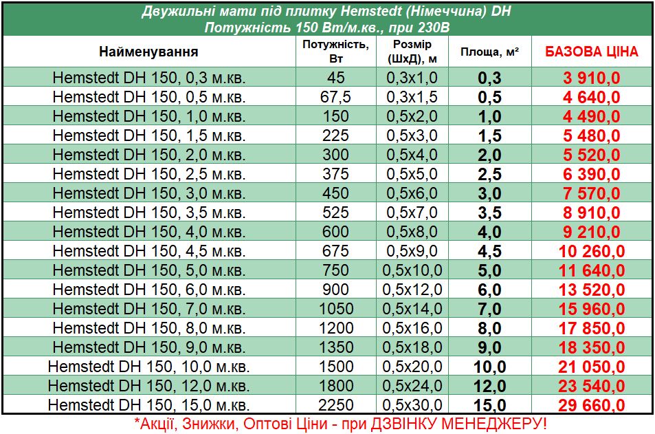Hemstedt_DH_STEL Прайс на маты под плитку Hemstedt DH