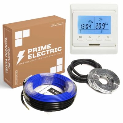 нагревательный кабель Prime Electric PC-20 + программируемый терморегулятор нагревательный кабель Prime Electric PC-20 + программируемый терморегулятор