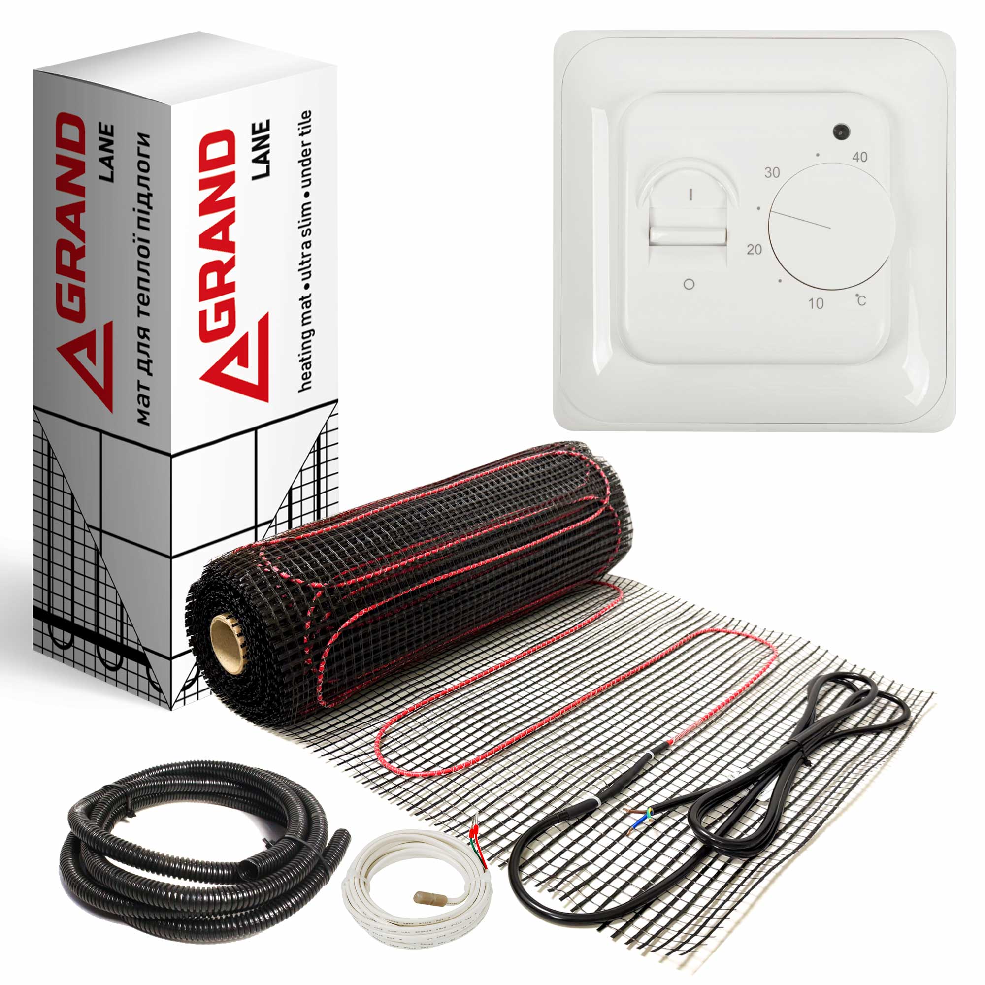 двухжильный Нагревательный мат (комплекты) Grand Lane GL-mat 180 + механический терморегулятор